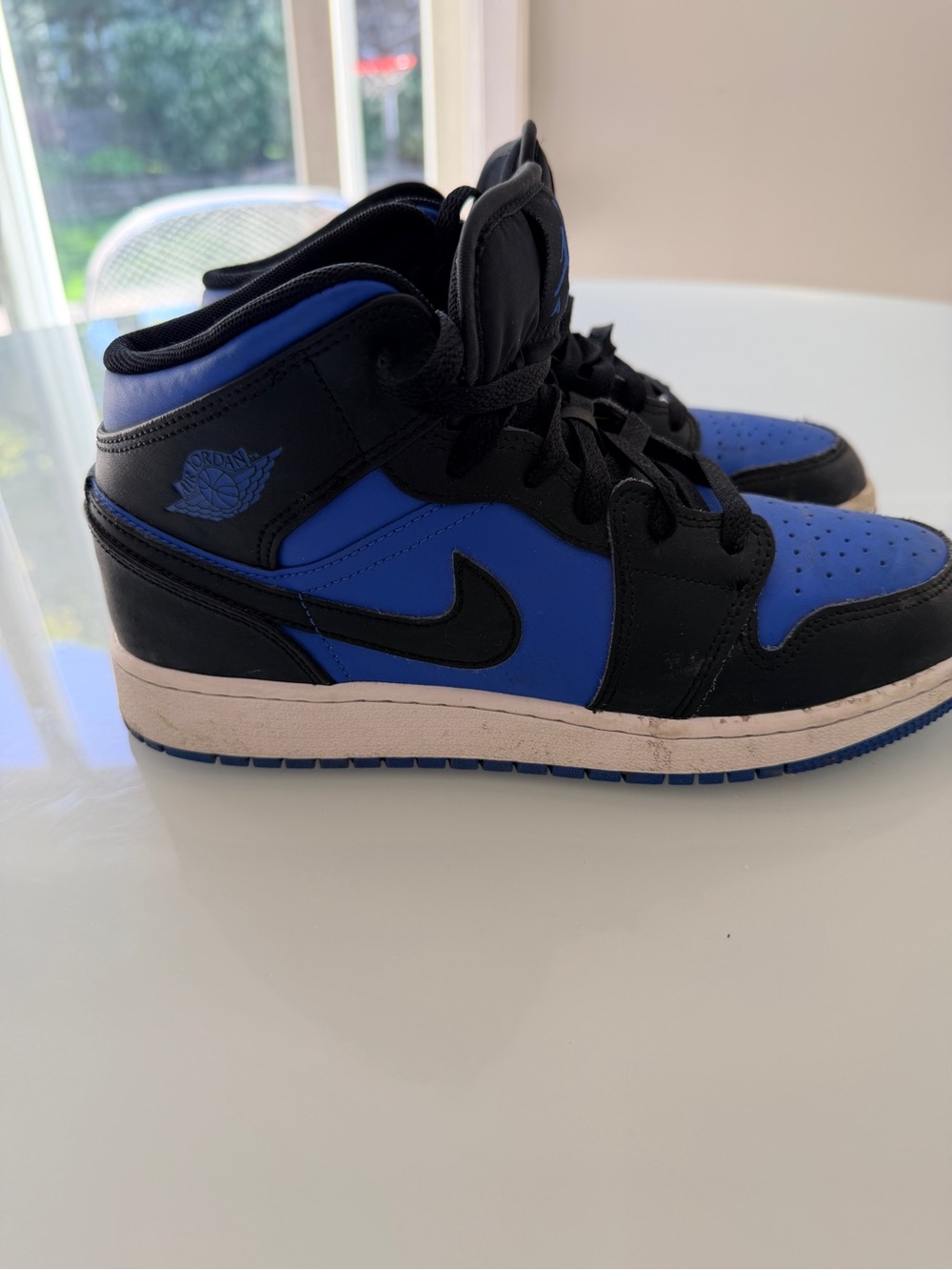 Nike Jordan Retro High-Top Sneakers — Black & Blue - size 6.5